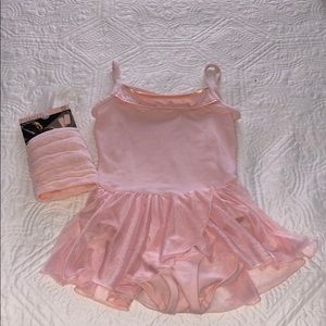 Girls Pink Leotard with Matching Leg Warmers